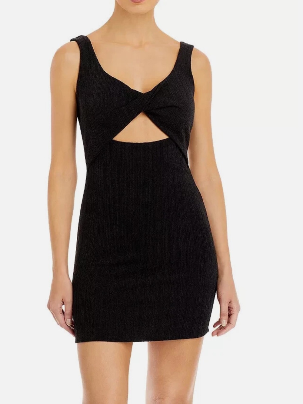 NWT Vintage Havana Black Ribbed Cutout Mini Dress- size S